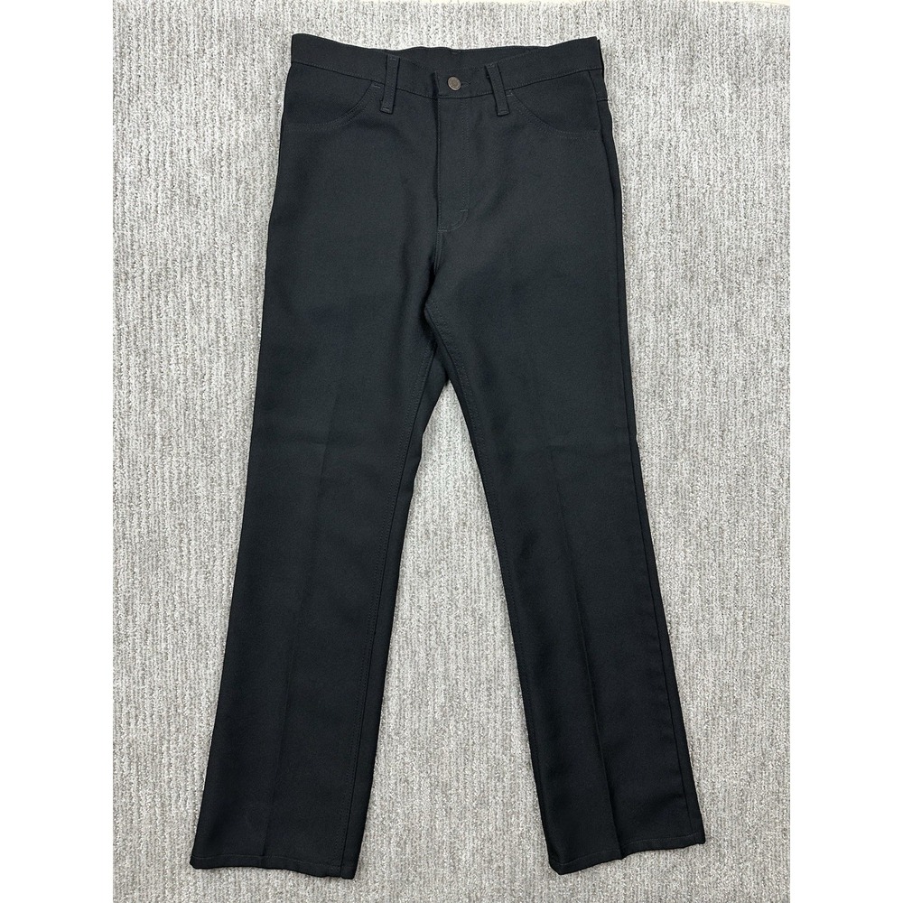Wrangler Dress Pants Men's 32x32 Black Polyester Slacks Straight Leg Work 82BK